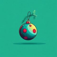 Bowling Ball Shaped as Christmas Ornament