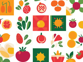 fruits and vegetables pattern