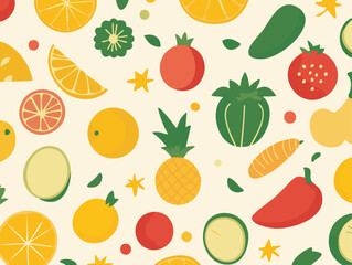 Seamless pattern with fruit