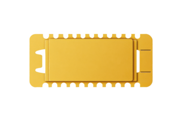 yellow ticket stub with perforated design