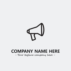 Megaphone illustration black and white for logo company vector image
