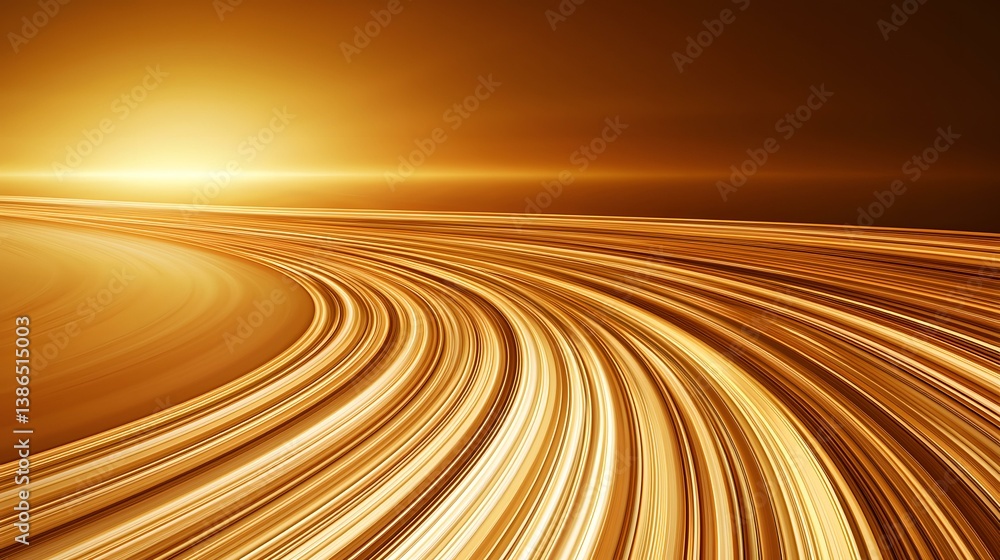 Poster the image contains an abstract representation of a curved road or path, with dynamic streaks of ligh
