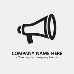 Megaphone illustration black and white for logo company vector image
