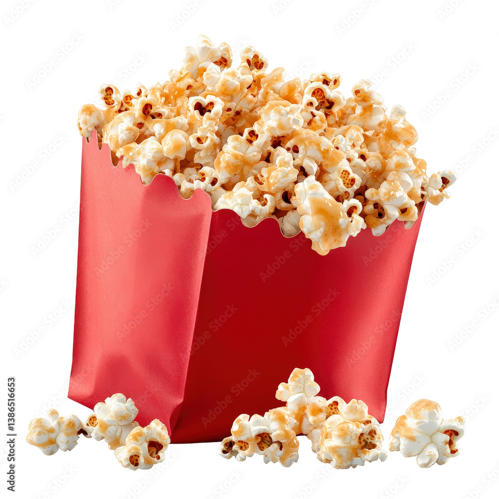 Aufkleber bright red bag of popcorn filled with fluffy kernels perfect for movie nights and snack time enjoyme