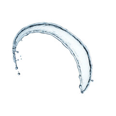 Graceful arc of liquid water, splashing droplets.