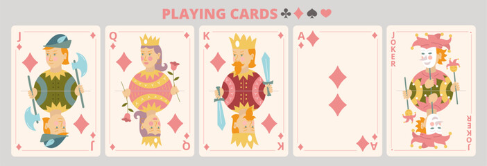 Cute Playing Cards Set in Diamond Suit