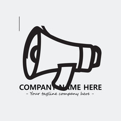 Megaphone illustration black and white for logo company vector image
