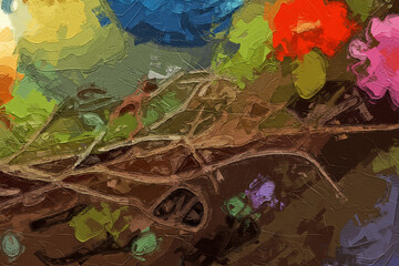 Various oil paintings, flowers, chicks, butterflies, chrysanthemums, roses, peonies, beautiful ones