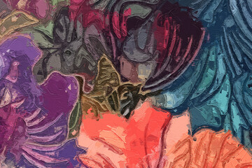 Obraz premium Various oil paintings, flowers, chicks, butterflies, chrysanthemums, roses, peonies, beautiful ones