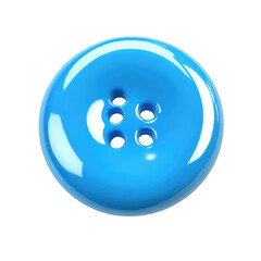 Fototapeta premium A simple yet striking blue button placed on a soft white background highlighting its design and color isolated on transparent background..