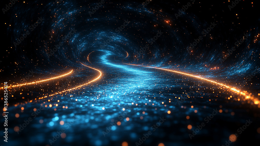 Poster abstract sci-fi tech background with shiny radial blur and grainy film noise. futuristic motion circ