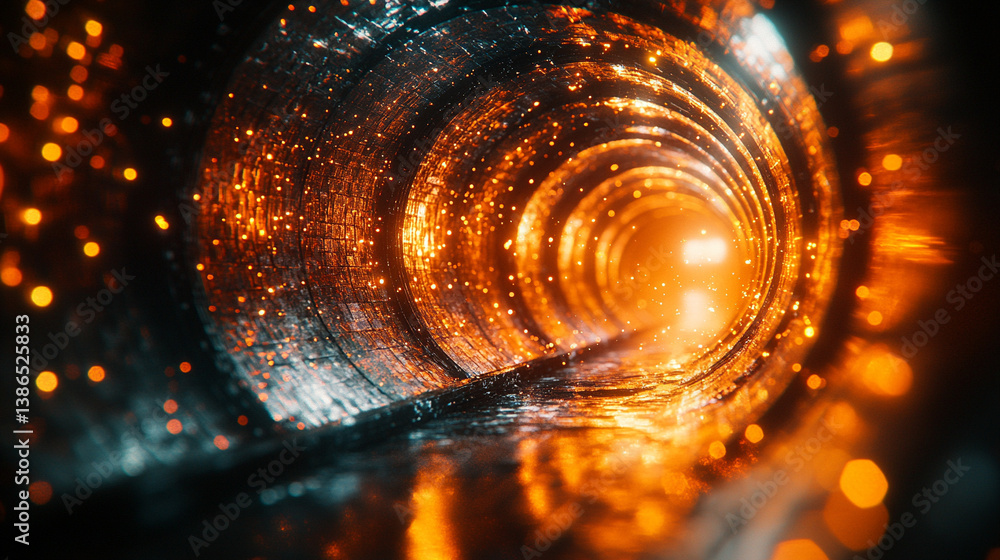 Poster abstract sci-fi tech background with shiny radial blur and grainy film noise. futuristic motion circ