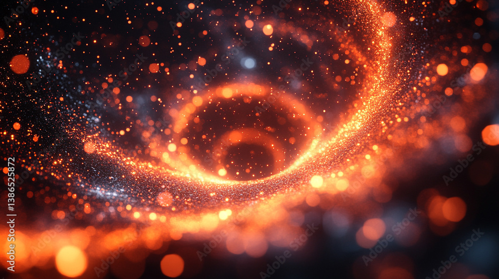 Poster abstract sci-fi tech background with shiny radial blur and grainy film noise. futuristic motion circ