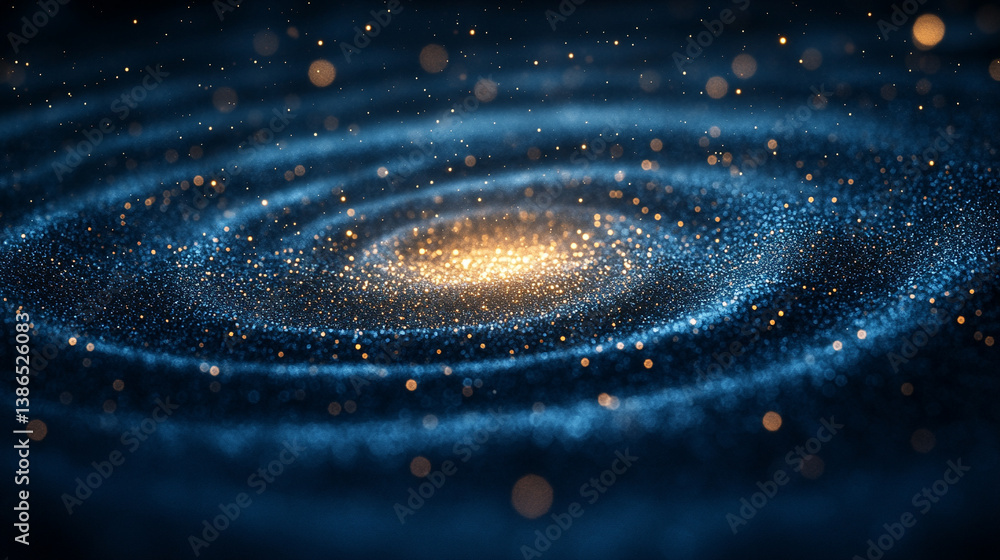 Poster abstract sci-fi tech background with shiny radial blur and grainy film noise. futuristic motion circ