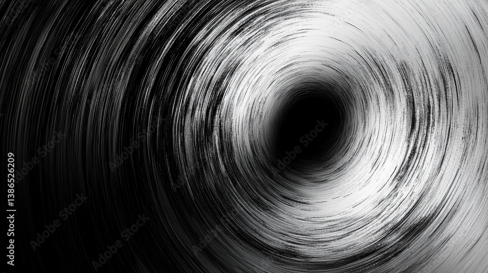 Poster abstract sci-fi tech background with shiny radial blur and grainy film noise. futuristic motion circ