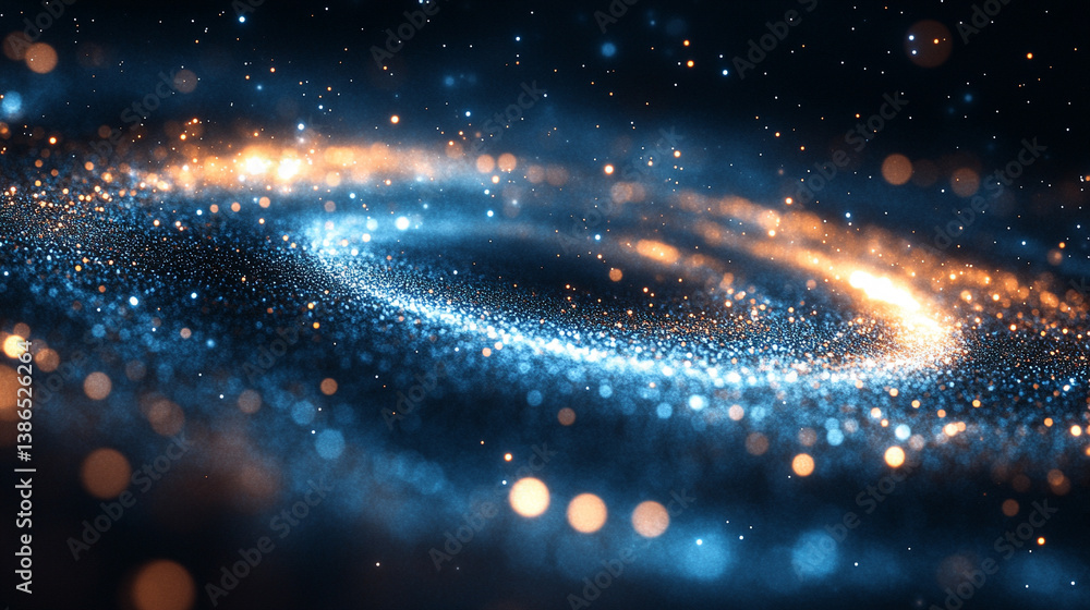 Poster abstract sci-fi tech background with shiny radial blur and grainy film noise. futuristic motion circ