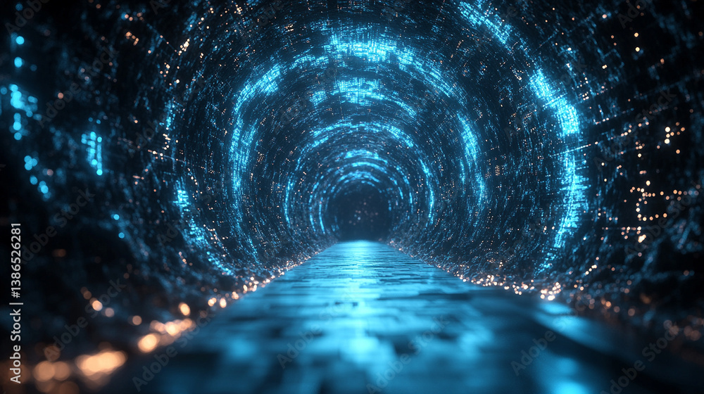 Poster abstract sci-fi tech background with shiny radial blur and grainy film noise. futuristic motion circ