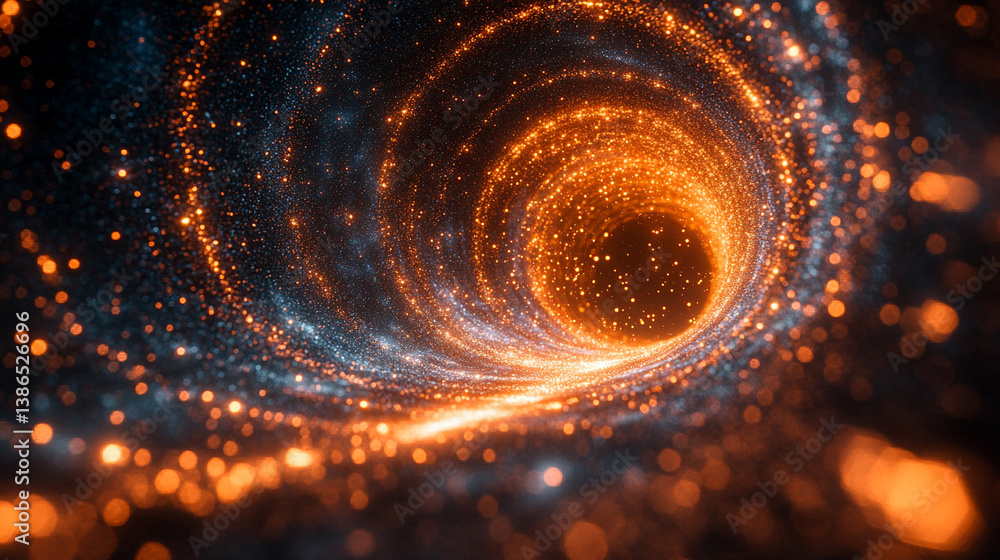 Poster abstract sci-fi tech background with shiny radial blur and grainy film noise. futuristic motion circ