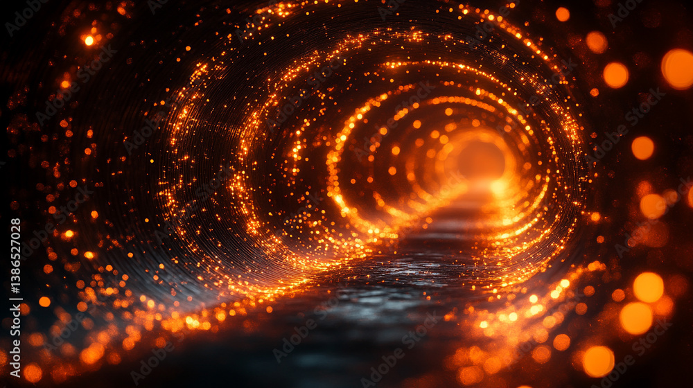 Poster abstract sci-fi tech background with shiny radial blur and grainy film noise. futuristic motion circ
