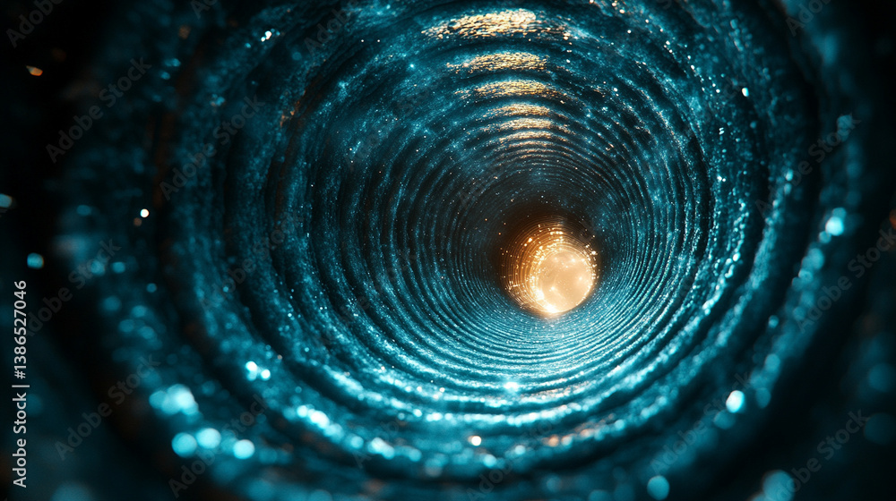 Poster abstract sci-fi tech background with shiny radial blur and grainy film noise. futuristic motion circ