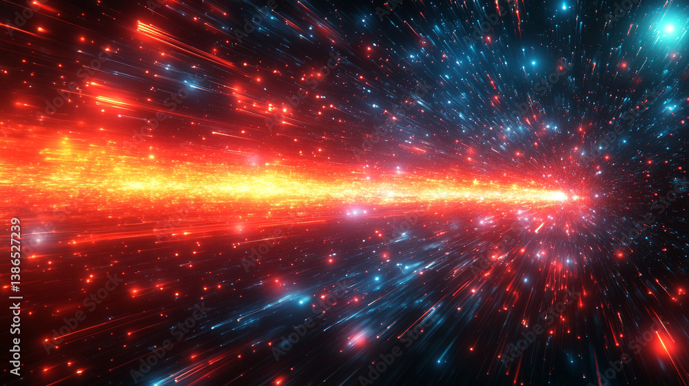 Poster abstract sci-fi tech background with shiny radial blur and grainy film noise. futuristic motion circ