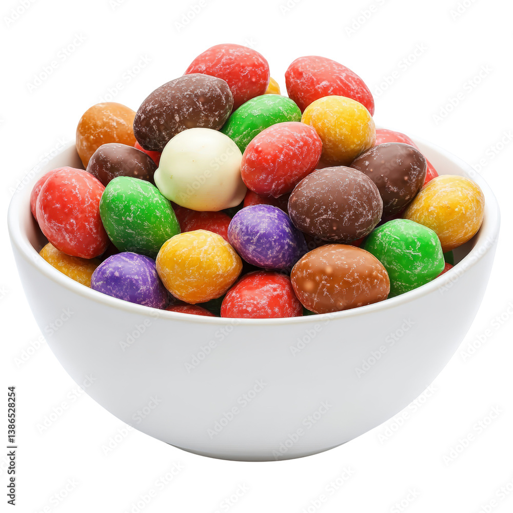 Aufkleber a colorful bowl filled with assorted jelly beans displayed on a light background emphasizing their s
