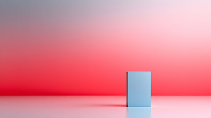 Blue Rectangle Display on Red Gradient Background