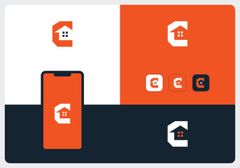 Real estate, construction best minimal logo design with letter c