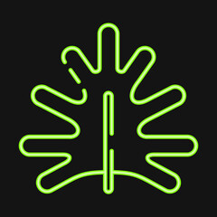 Icon philodendron. Plant leaves elements. Icon in neon style.