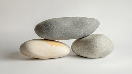 Small pile of pebbles stacked in balance soft gradie