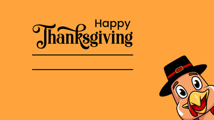 Fototapeta premium Thanksgiving Greeting with Cartoon Turkey