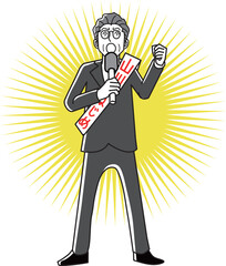 選挙演説をする立候補者