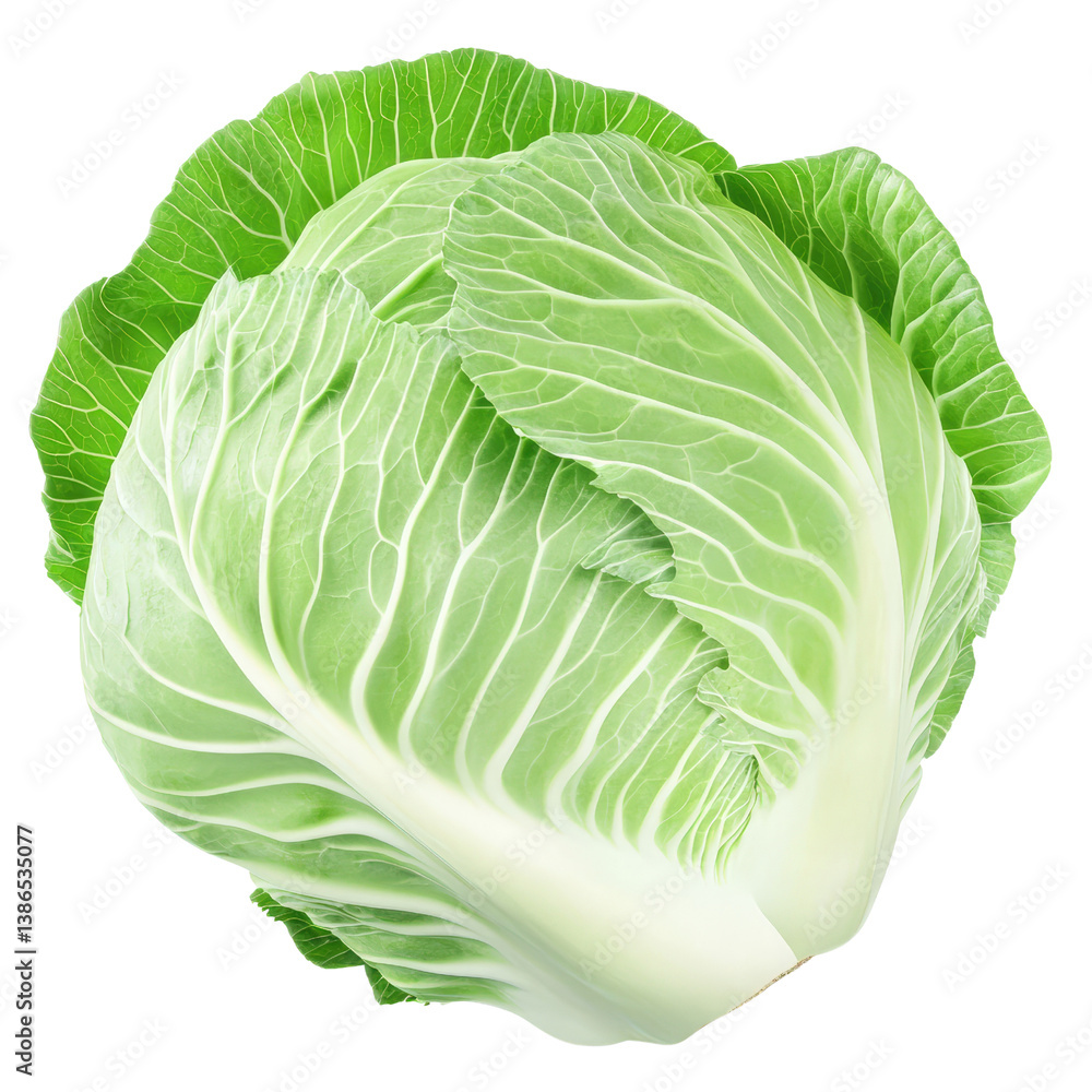 Aufkleber single fresh green cabbage with textured leaves highlighting its nutritional value and versatility i
