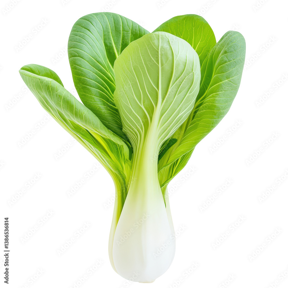 Aufkleber fresh green leafy vegetable displayed on a white background showcasing its nutritional value and vib