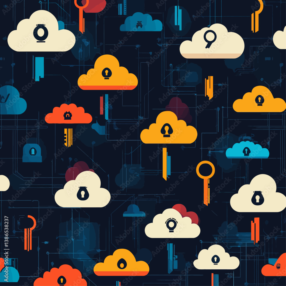 Poster cloud computing security network abstract
