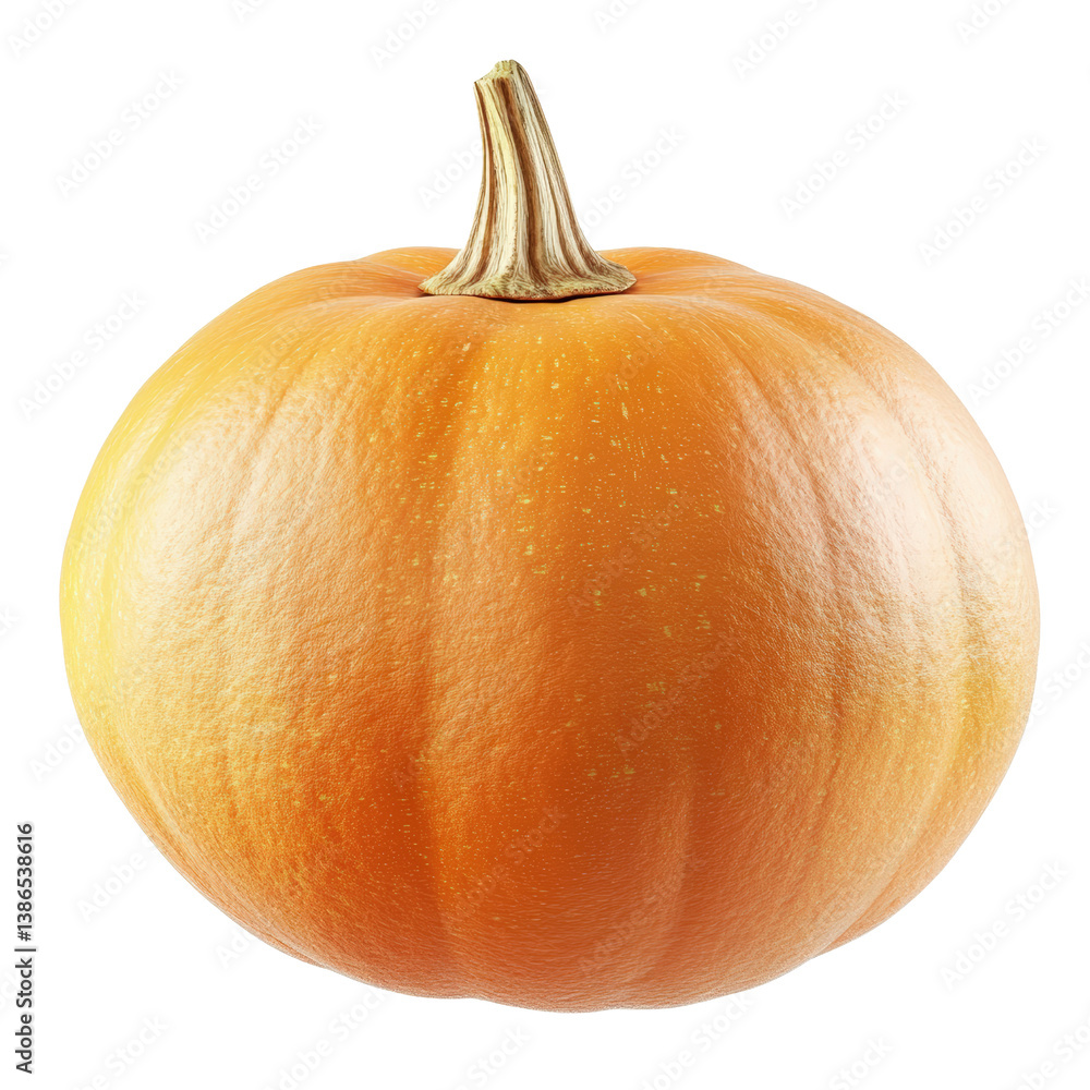 Aufkleber bright orange pumpkin displayed on a black background emphasizing its shape and vibrant color for au