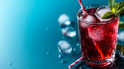 Ruby Red Refreshment  Iced Cocktail Delight.
