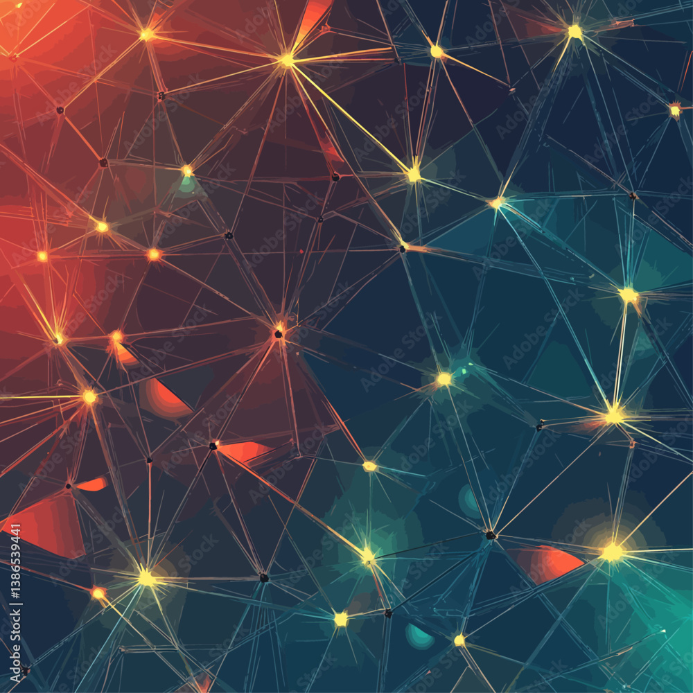 Poster abstract network of connected points