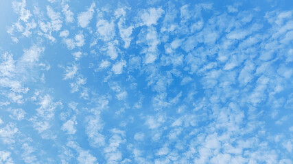 Bright Blue Sky with White Cloud background: Cyan Clear Summer Day with Light Gradients winter cloudy and Nature Beauty texture, Horizon air in summer day. abstract Landscape spring View