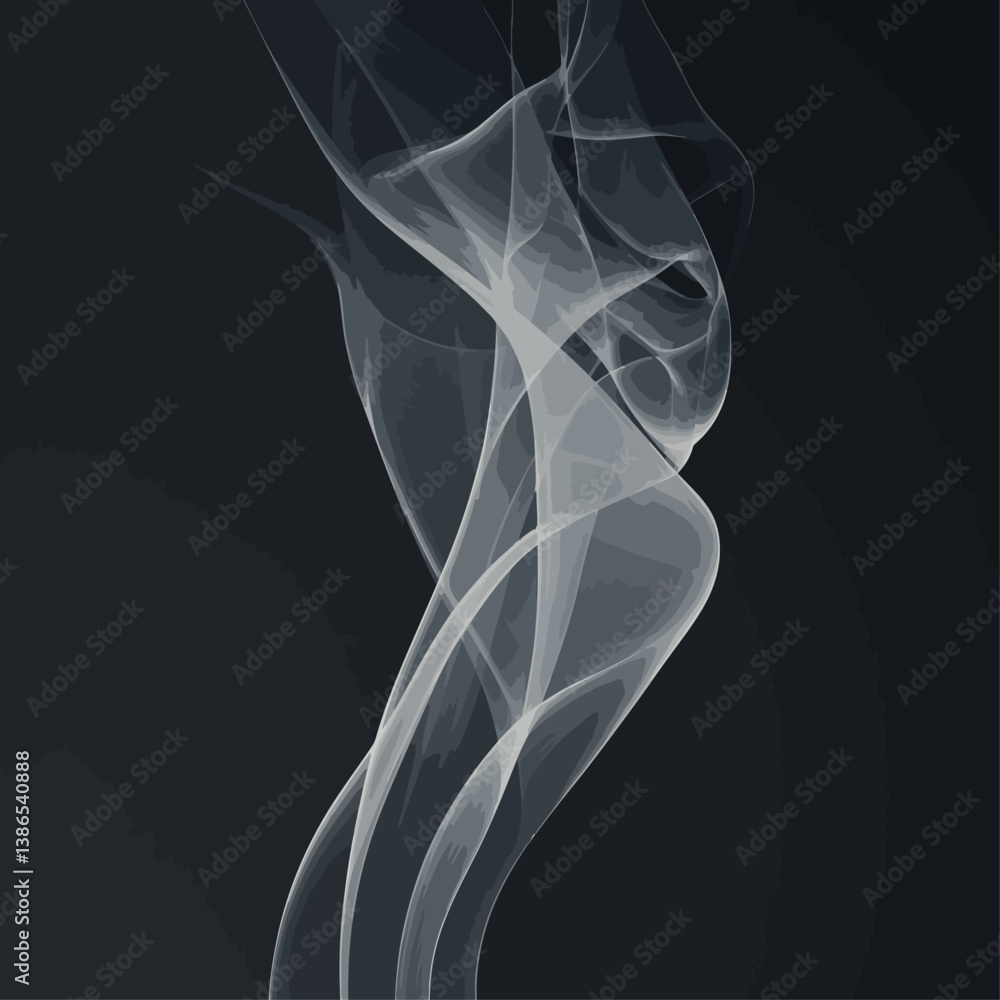 Aufkleber ethereal smoke streams against a dark background creating an abstract design.