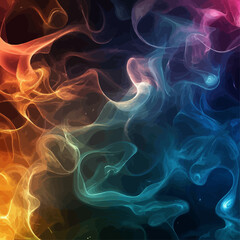 Colorful Abstract Smoke Effect Background in Shades of Blue, Orange, and Pink