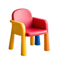 Obraz premium Colorful cutout background furniture with a playful chair design for kids indoor space bright environment