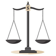 Dark Grey Scales of Justice with Dollar Sign Icon