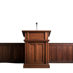 Cutout background of elegant furniture podium in a formal setting captured from a professional viewpoint