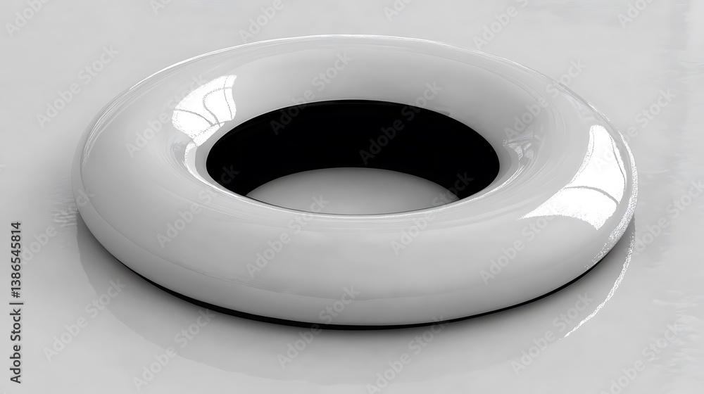 Aufkleber a modern glossy abstract design featuring a torus shape on a smooth background