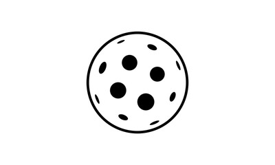Minimalist Pickleball Ball Outline Vector – Black Line Art Icon Design for Sports Branding and Graphic Use