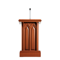 Elegant wooden podium on a cutout background furniture showcase for events professional setup
