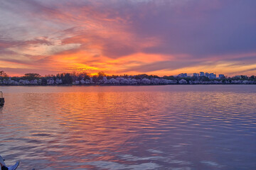 sunset over the lake