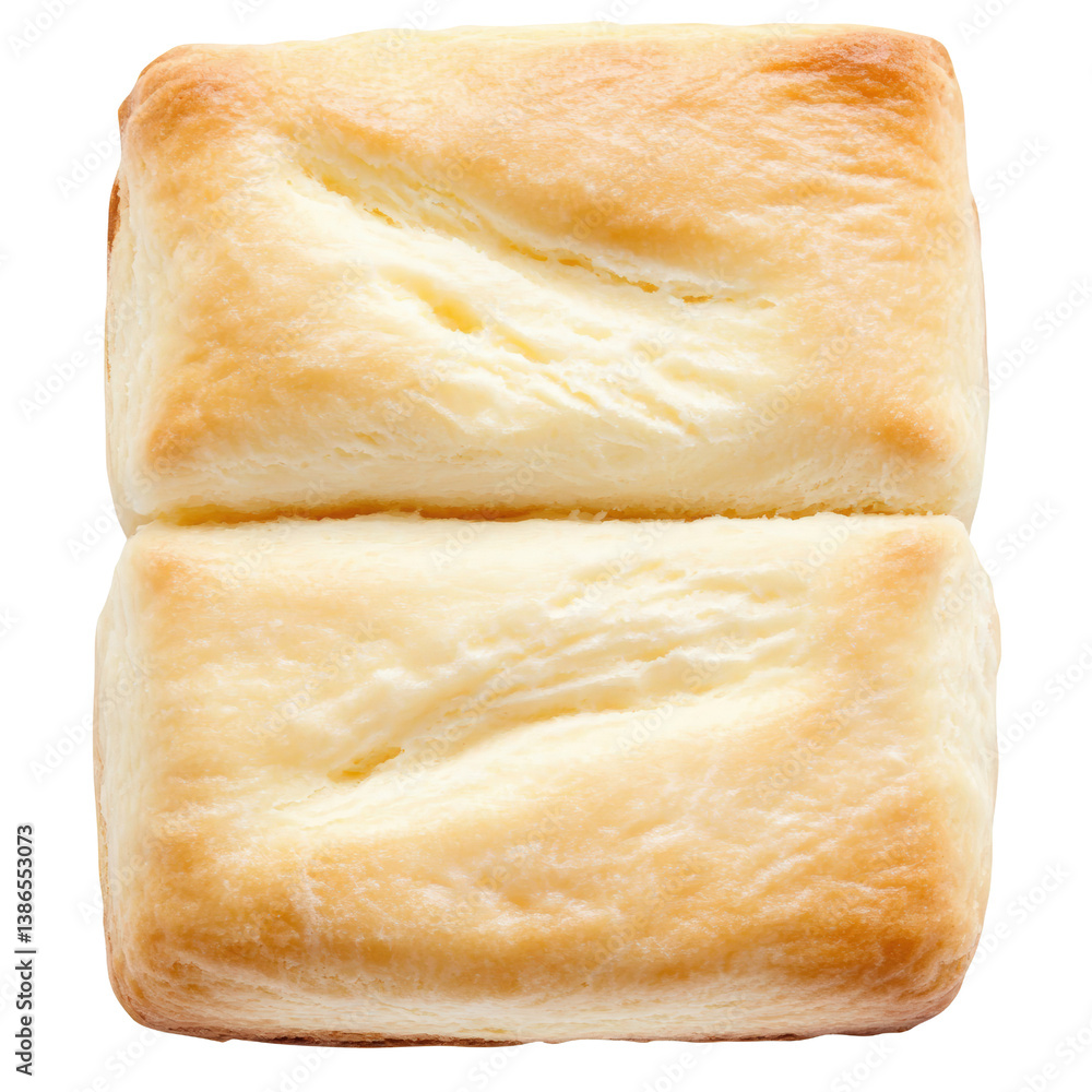 Aufkleber a perfectly square slice of white bread captured on a clean surface highlighting its soft texture an