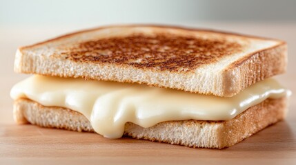 Melted cheese on toasted bread sandwich